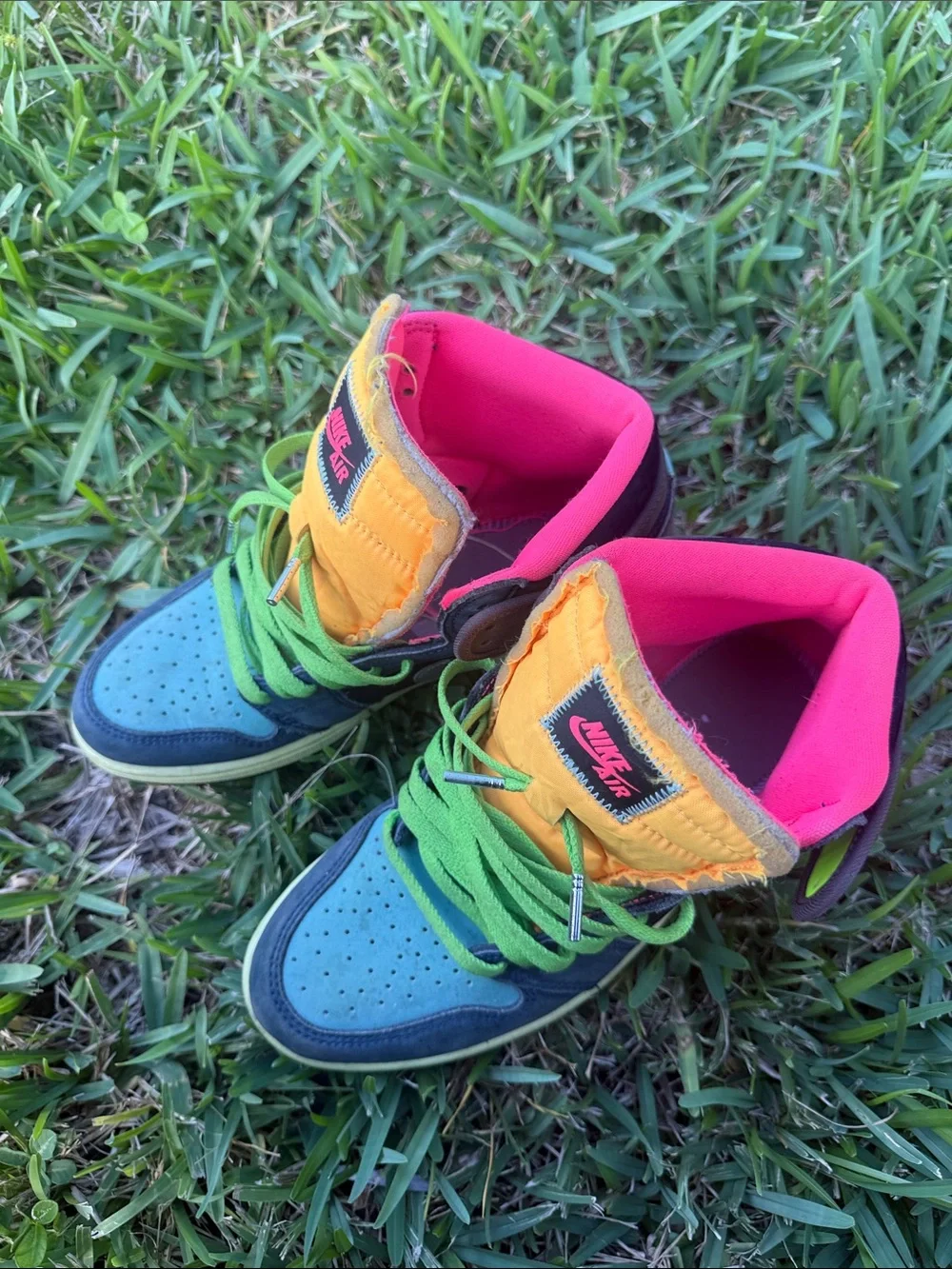 Nike Multicolor High-Top Sneakers - Orange/Green/Blue/Black